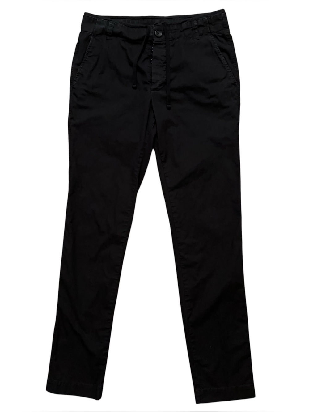 James Perse Standard Pants Mens Size 28 Cotton Canvas Utility Drawstring Black